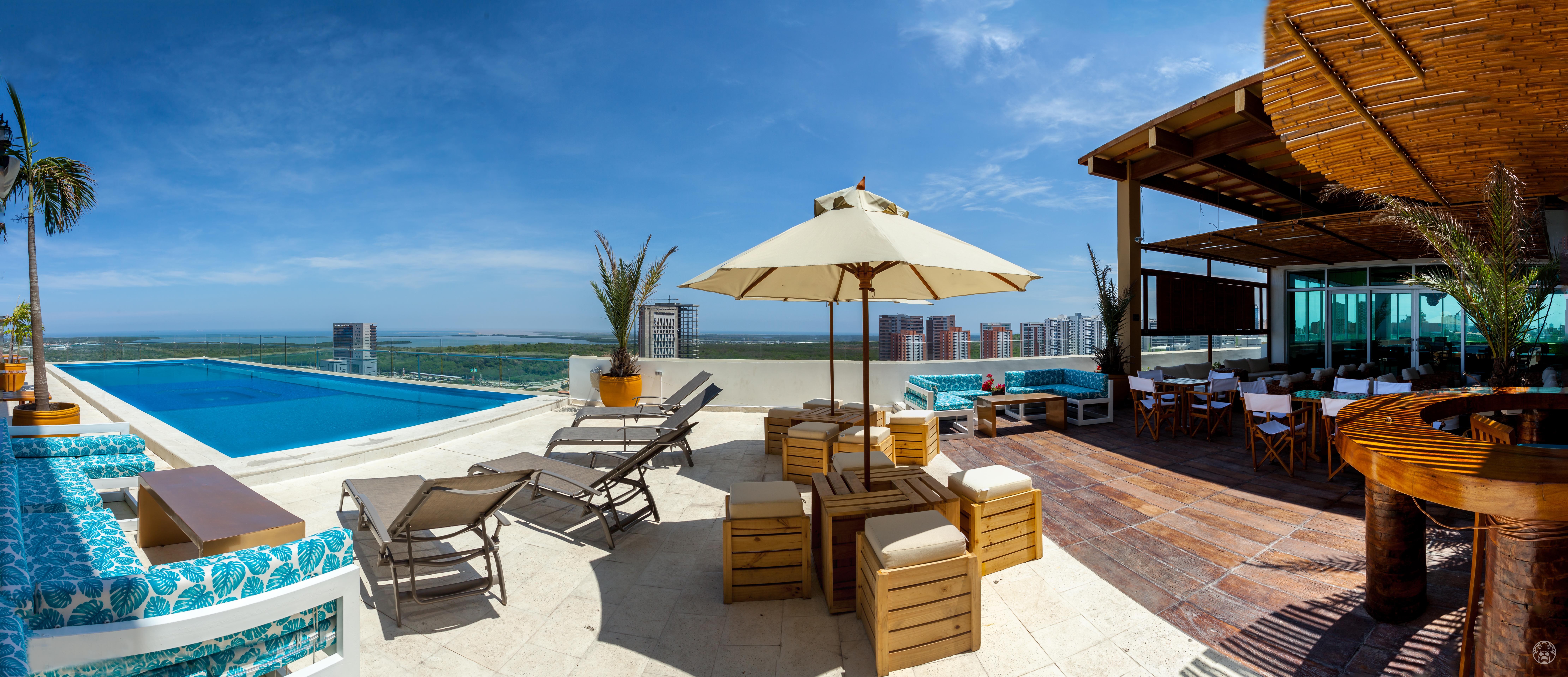 Ghl 콜렉션 바랑키야 호텔 외부 사진 Rooftop pool at the hotel